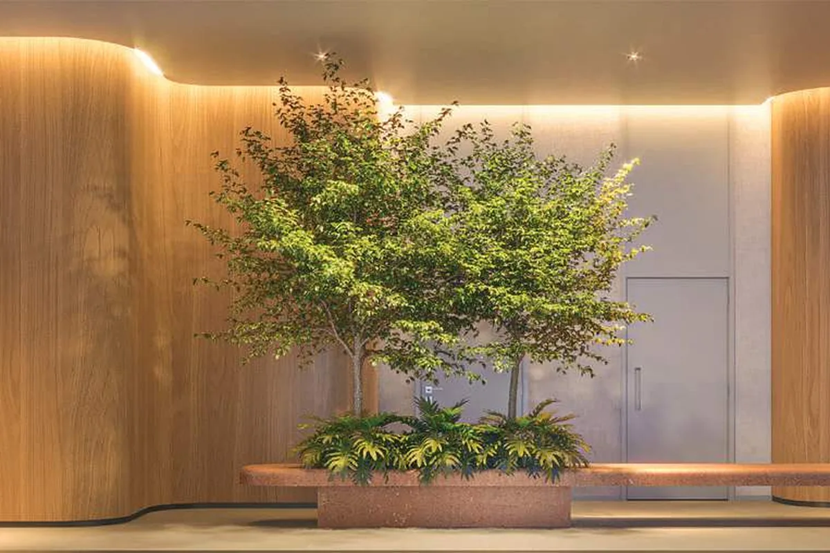 Lobby social da Torre Duna do Acervo Residences