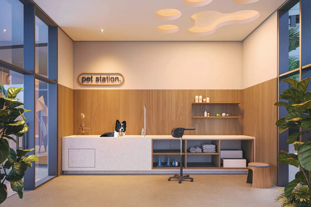 Pet care do Acervo Residences, com ambiente de apoio próprio