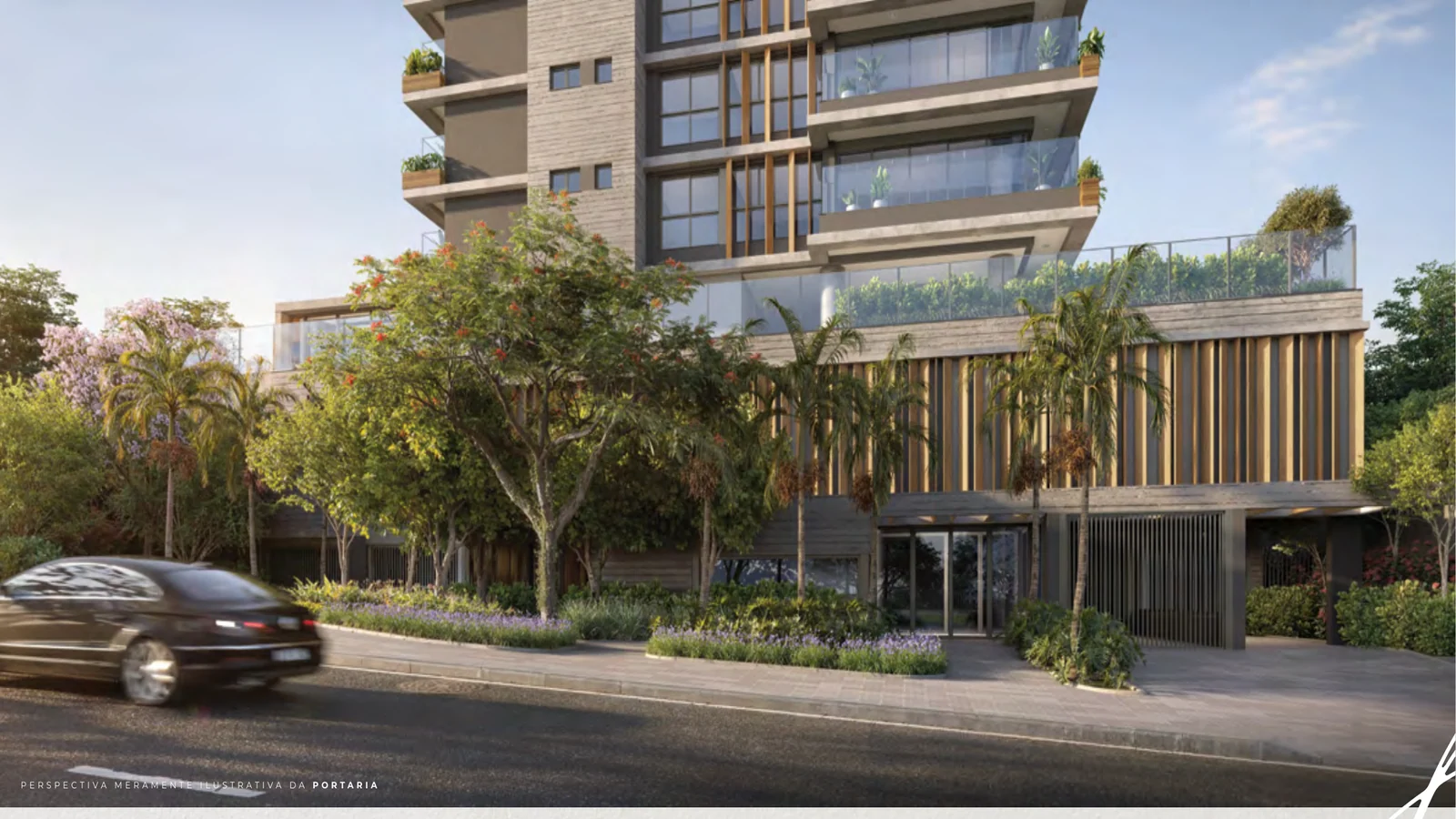 Fachada do Authoria por Dubai, torre boutique da Construtora Dubai com duas unidades por andar na região do 18 do Forte, Alphaville