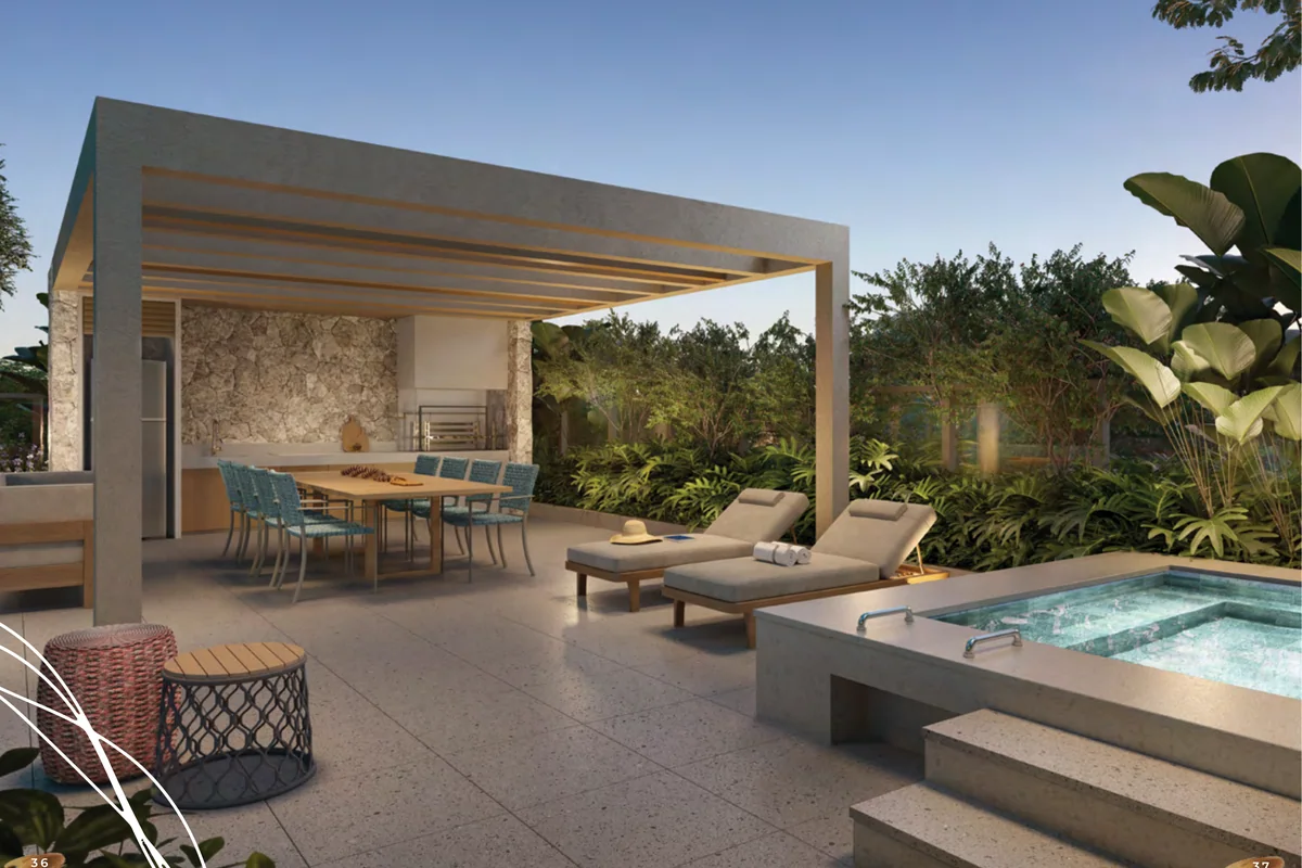 Vip space do Authoria por Dubai, com churrasqueira e jacuzzi