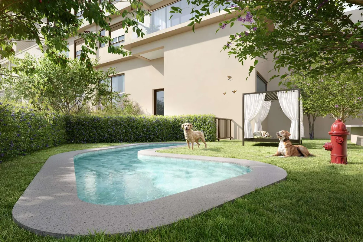 Pet place com piscina para pets do Kaá Home Boutique