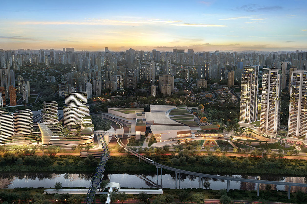 Complexo Parque Global com as seis torres residenciais à beira da Marginal Pinheiros em São Paulo