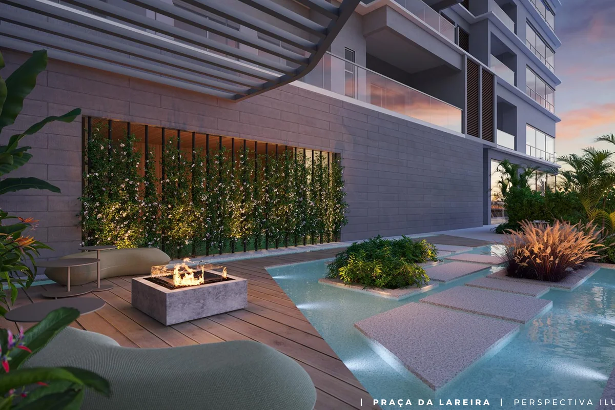 Praça da lareira do Vista Alphagran, estar externo com fire place